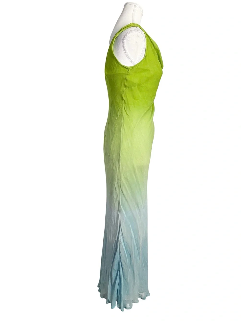 Newport News Vintage Y2K Ombre Green & Blue Maxi Dress - Size 2